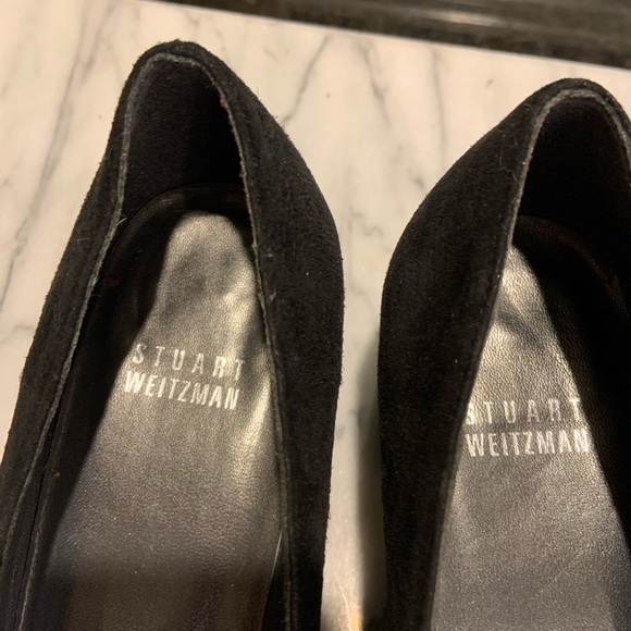 Stuart Weitzman Suede Block Heel Pumps - Picture 6 of 8